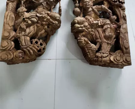 东阳木雕,狮子人物牛腿,尺寸可订做,可做旧...