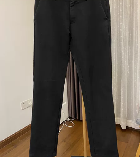正品太子龙,175,男士黑色休闲裤修身直筒...
