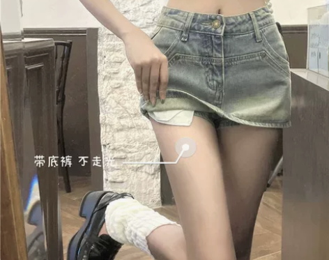 新款裙子短裙牛仔半身裙女高腰a型纯色