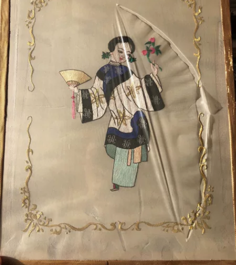 刺绣人物挂画装饰品,刺绣工艺精美,人物栩栩...