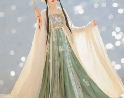 春有约茗月萱唐制诃子裙汉服女大袖衫刺