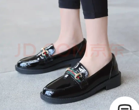 单鞋女鞋 欧美英伦2020春季新款豆豆鞋女...