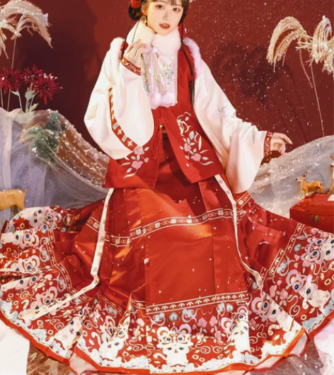 茗月萱【如意】汉服女明制比甲立领马面裙拜年...