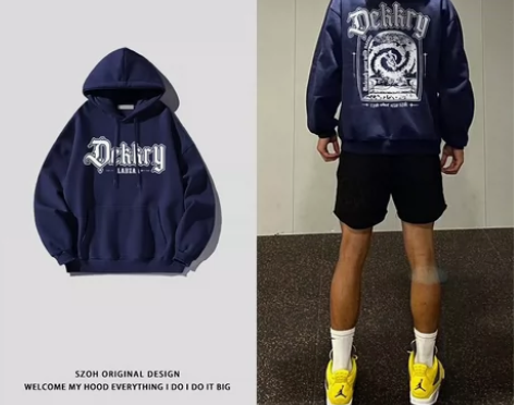 美式复古hiphop潮牌卫衣男秋冬款抖音同...