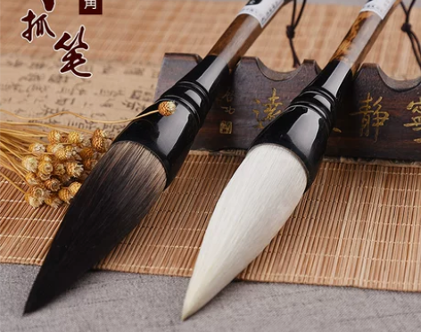 涵轩堂 斗笔大号特大兼毫狼毫羊毫抓笔湘妃竹...