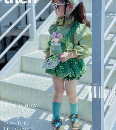 二奶奶松鼠背带裙,包括上衣+背带裤+发夹+...