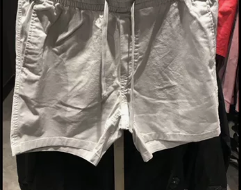 HM男装0368300 抽绳棉质斜纹布短裤...
