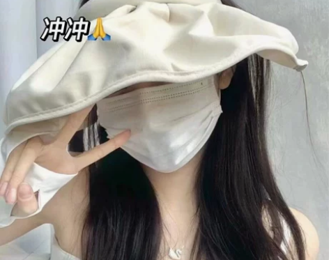 防晒太阳帽女夏防紫外线沙滩遮阳帽骑车空顶遮...