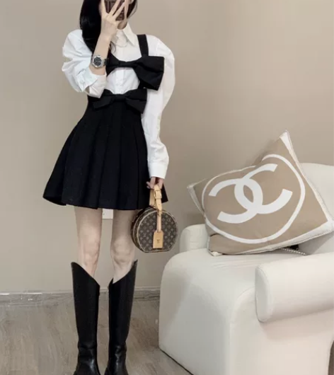 早秋小香风减龄港风复古chic休闲时尚洋气...