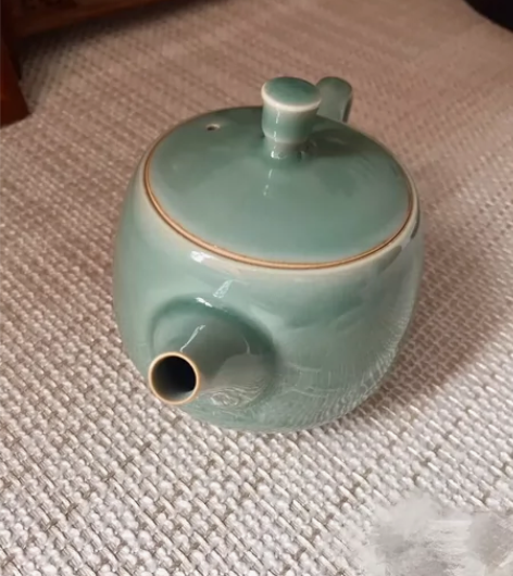 龙泉青瓷张军老师壶底手签落款茶壶!全新正品...