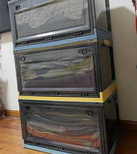 加厚超大收纳箱透明塑料箱衣服玩具搬家大容量...
