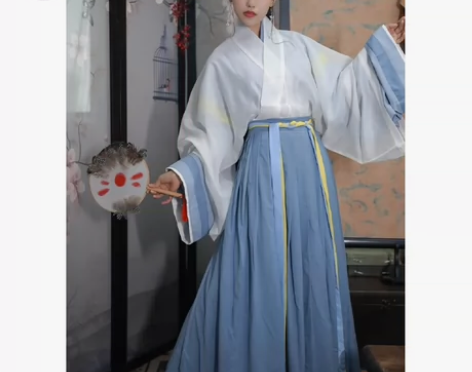 汉服 五五年家霜降 晋制交领齐腰裙 99...