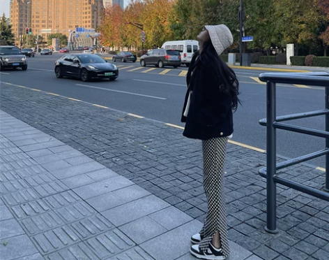 OKMA 棋盘格阔腿裤女春季加绒高腰垂感休...