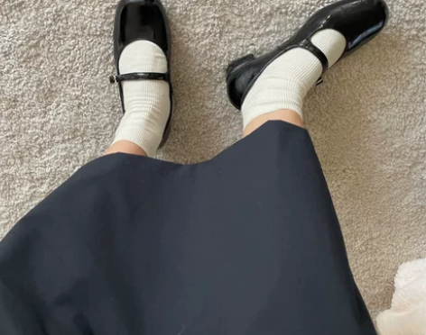 圆头粗跟小皮鞋女2022新款韩版舒适奶奶鞋...