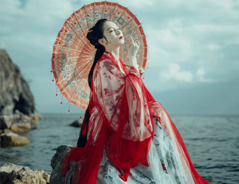 包邮月上梢 原创 汉服女 魏晋风 直裾广袖...