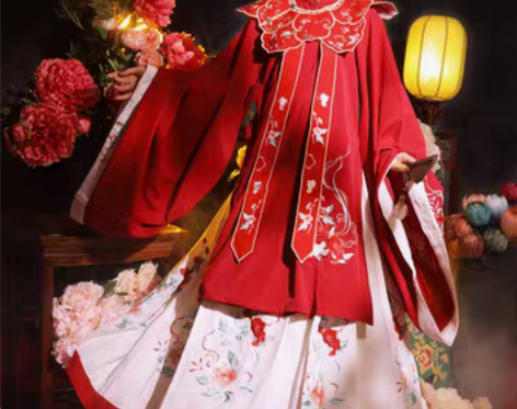 转卖玉术原创汉服女花嫁明制汉服长衫齐腰斜襟...