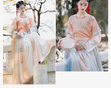 包邮出汉服！！千禧寻坦领齐腰半臂六米 码数...