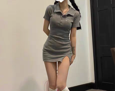 包邮【暂约】POLO领新款短袖微胖显瘦纯欲...