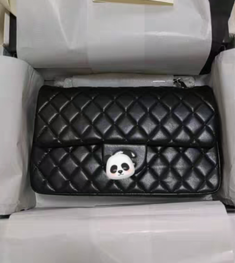 包邮羊皮菱格链条包cf25cm 全套包装...