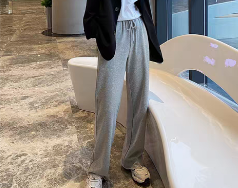 转卖运动裤女秋春季2021新款潮宽松垂感直...