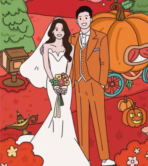 包邮婚纱照转手绘 婚礼请柬 如果您需要 ...