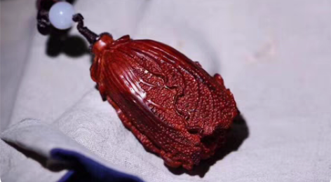 包邮印度小叶紫檀白菜手把件红木木雕百财工艺...