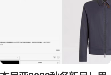 杰尼亚2022秋冬新品!男士商务休闲翻领夹...
