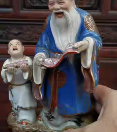 包邮六十年代曾龙升景德镇雕塑瓷厂创作,童子...