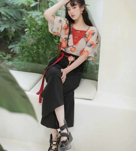 东月棠山茶春夏日常汉服上班穿汉元素百搭宋制...