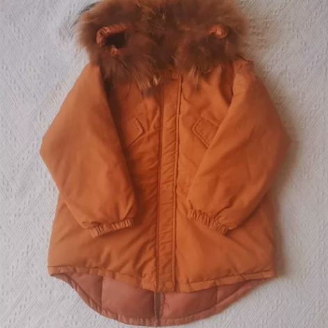 秋冬专属焦糖色!130码~儿童棉衣连帽棉服...