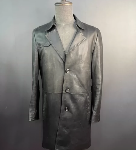 真皮皮衣中长绵羊皮外套,衣服尺码看图二,衣...