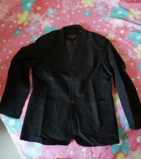 水洗布西服~黑色,水洗布,有衬,厚实,结实...
