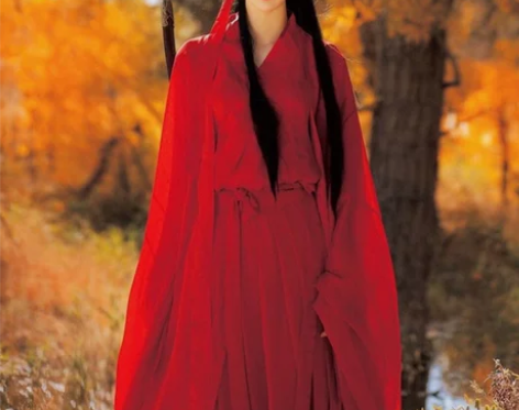 大红色汉服女交领齐腰中国风超仙气飘逸魏晋风...