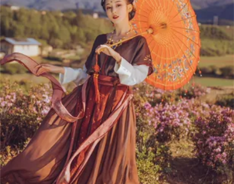 【兰若庭汉服—赤莲】坦领汉元素 分片裙 原...
