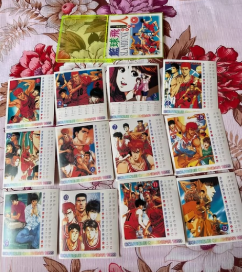99年灌篮高手日历,灌篮高手足球小将散卡,...